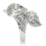 Rhodium Brass Ring with AAA Grade CZ  in Clear