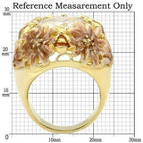 Matte Gold & Gold Brass Ring with AAA Grade CZ  in Clear