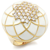 Gold Brass Ring with AAA Grade CZ  in Clear