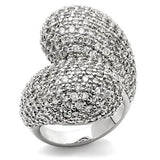 Rhodium Brass Ring with AAA Grade CZ  in Clear