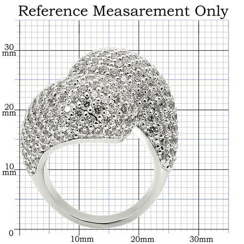 Rhodium Brass Ring with AAA Grade CZ  in Clear