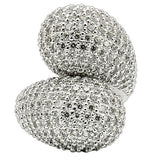 Rhodium Brass Ring with AAA Grade CZ  in Clear