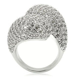 Rhodium Brass Ring with AAA Grade CZ  in Clear