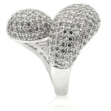 Rhodium Brass Ring with AAA Grade CZ  in Clear