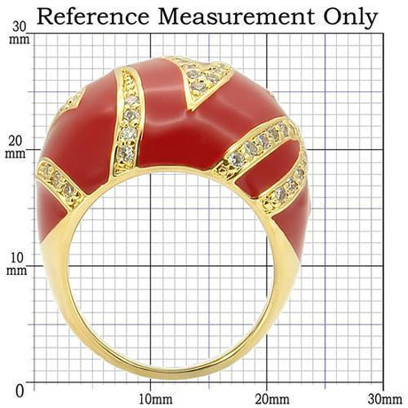 Gold Brass Ring with AAA Grade CZ  in Clear