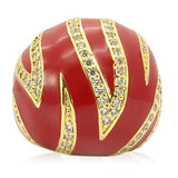 Gold Brass Ring with AAA Grade CZ  in Clear
