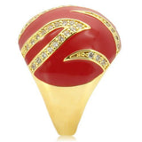 Gold Brass Ring with AAA Grade CZ  in Clear