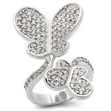 Rhodium Brass Ring with AAA Grade CZ  in Clear