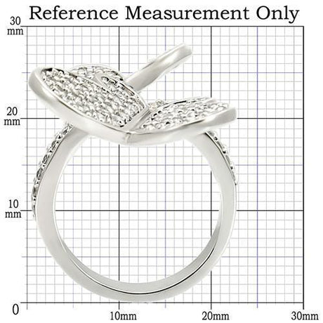Rhodium Brass Ring with AAA Grade CZ  in Clear
