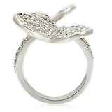 Rhodium Brass Ring with AAA Grade CZ  in Clear