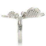 Rhodium Brass Ring with AAA Grade CZ  in Clear