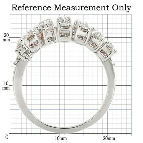 Rhodium Brass Ring with AAA Grade CZ  in Clear