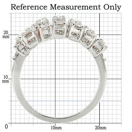Rhodium Brass Ring with AAA Grade CZ  in Clear