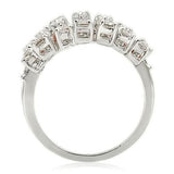 Rhodium Brass Ring with AAA Grade CZ  in Clear