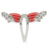 Rhodium Brass Ring with AAA Grade CZ  in Clear