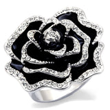Rhodium Brass Ring with Top Grade Crystal  in Clear