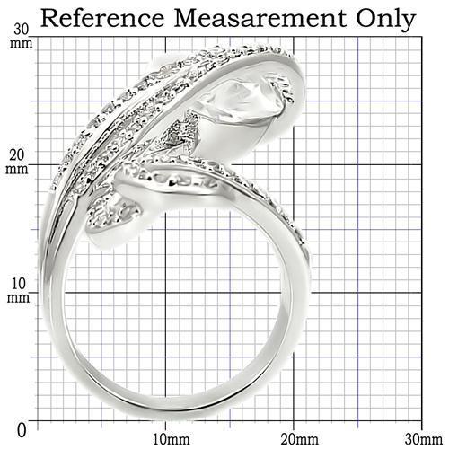 Rhodium Brass Ring with AAA Grade CZ  in Clear