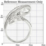 Rhodium Brass Ring with AAA Grade CZ  in Clear