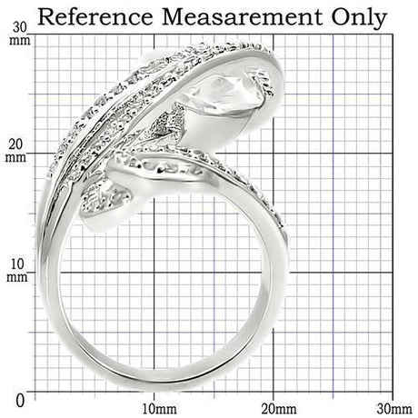 Rhodium Brass Ring with AAA Grade CZ  in Clear