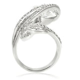Rhodium Brass Ring with AAA Grade CZ  in Clear