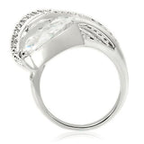 Rhodium Brass Ring with AAA Grade CZ  in Clear