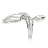 Rhodium Brass Ring with AAA Grade CZ  in Clear