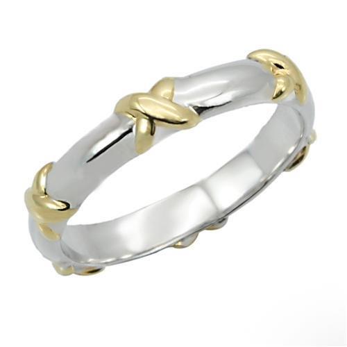 Reverse Two-Tone Brass Ring with No Stone