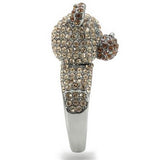 Ruthenium Brass Ring with Top Grade Crystal  in Multi Color
