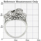 Rhodium Brass Ring with AAA Grade CZ  in Jet