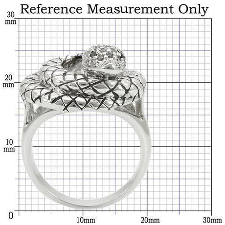 Rhodium Brass Ring with AAA Grade CZ  in Jet