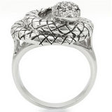 Rhodium Brass Ring with AAA Grade CZ  in Jet
