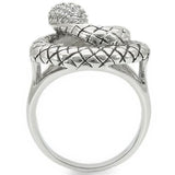 Rhodium Brass Ring with AAA Grade CZ  in Jet