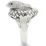 Rhodium Brass Ring with AAA Grade CZ  in Jet