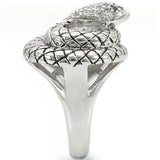 Rhodium Brass Ring with AAA Grade CZ  in Jet