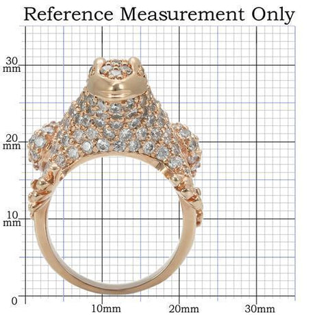 Rose Gold Brass Ring with AAA Grade CZ  in Jet