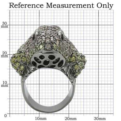 Ruthenium Brass Ring with AAA Grade CZ  in Multi Color