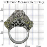 Ruthenium Brass Ring with AAA Grade CZ  in Multi Color