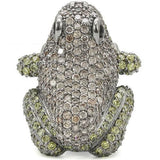 Ruthenium Brass Ring with AAA Grade CZ  in Multi Color