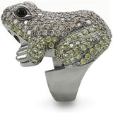 Ruthenium Brass Ring with AAA Grade CZ  in Multi Color