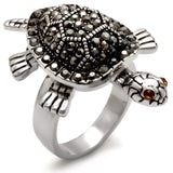 Rhodium Brass Ring with Top Grade Crystal  in Multi Color