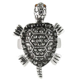 Rhodium Brass Ring with Top Grade Crystal  in Multi Color