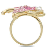 Gold Brass Ring with Top Grade Crystal  in Multi Color