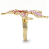 Gold Brass Ring with Top Grade Crystal  in Multi Color
