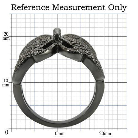 Ruthenium Brass Ring with AAA Grade CZ  in Champagne