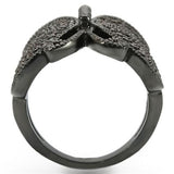 Ruthenium Brass Ring with AAA Grade CZ  in Champagne