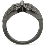 Ruthenium Brass Ring with AAA Grade CZ  in Champagne