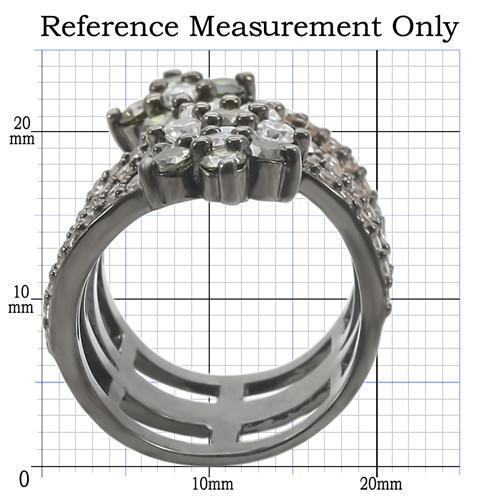 Ruthenium Brass Ring with AAA Grade CZ  in Multi Color