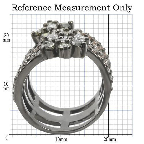 Ruthenium Brass Ring with AAA Grade CZ  in Multi Color