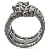 Ruthenium Brass Ring with AAA Grade CZ  in Multi Color