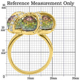 Gold Plated Brass Ring with Top Grade Crystal  in Multi Color